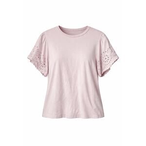 3 for $9 Gap Pink Eyelette Sleeve Shirt M Cotton Blend